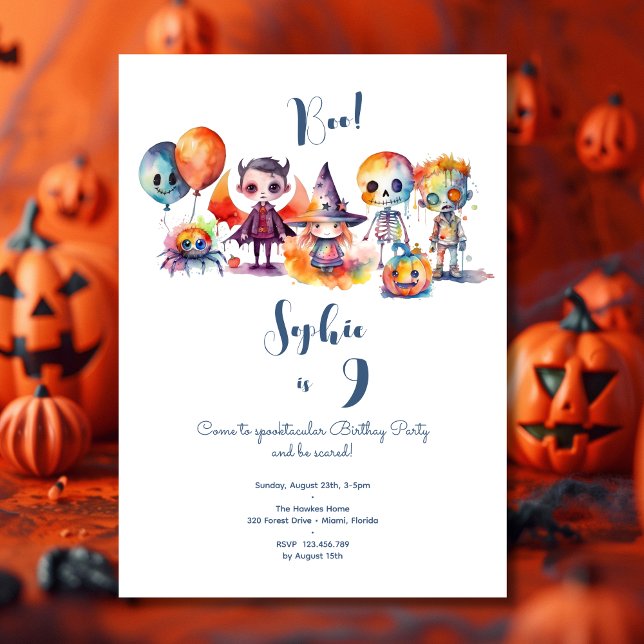 Boo! Spooktacular kids birthday party Invitation (Creator Uploaded)