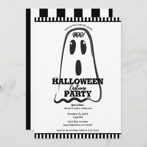 BOO Spooky Cute Ghost Halloween Costume Party    Invitation