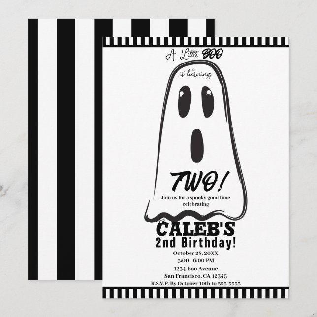 BOO! Spooky Cute Ghost Halloween Party     Invitation (Front/Back)