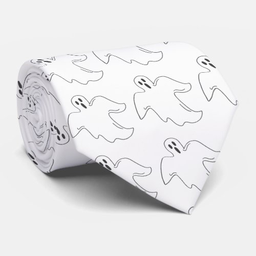 Boo Spooky Ghost Ghosts Halloween Trick or Treat Tie