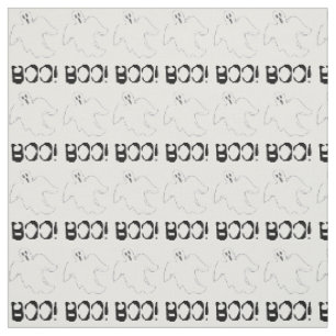 Boo! Spooky Halloween Ghost Haunted House Fabric
