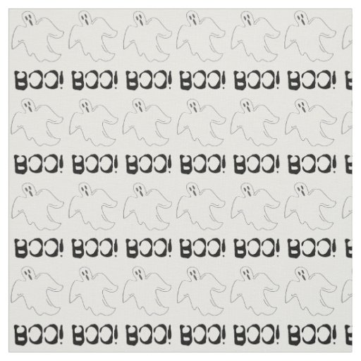 Boo! Spooky Halloween Ghost Haunted House Fabric