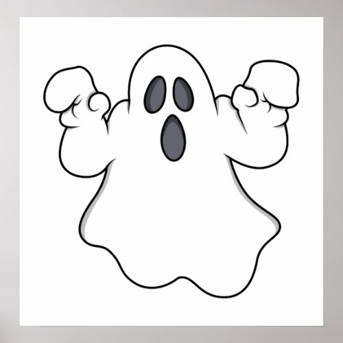 Boo Spooky Halloween Ghost Poster