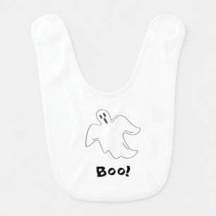 Boo! Spooky Scary Halloween Ghost Haunted House Baby Bib