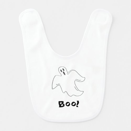 Boo Spooky Scary Halloween Ghost Haunted House Baby Bib