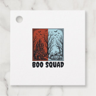 Boo Squad Vintage Halloween Pumpkin Shirt Design_1 Favor Tags