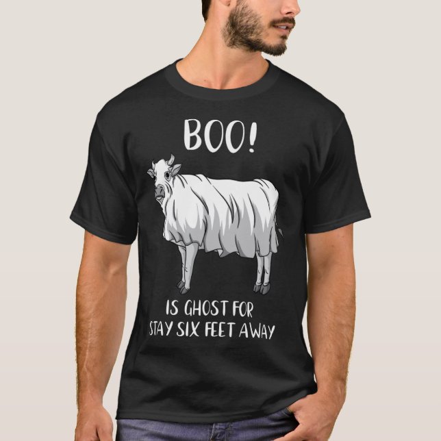 Boo Stay Six Feet Away Social Distancing Halloween T-Shirt (Front)