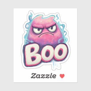  Boo Sticker   Cute Grumpy Ghost Decal   Funny Spo