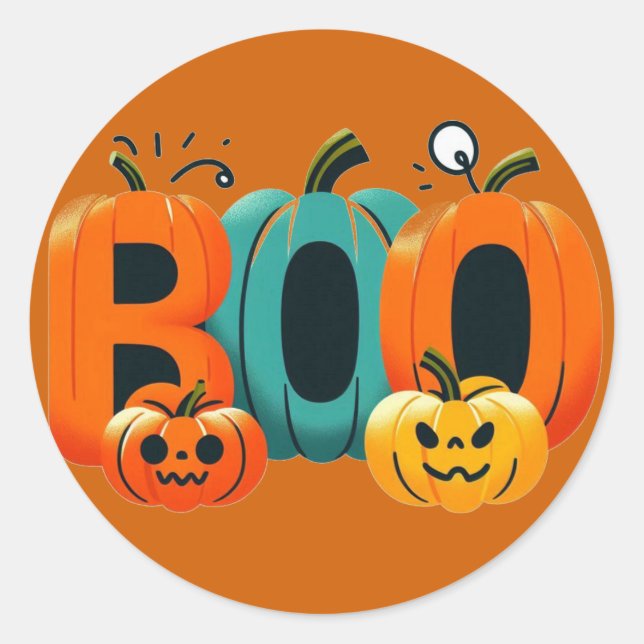Boo Stickers...  Classic Round Sticker (Front)