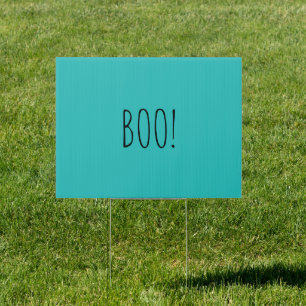 Boo teal black spooky minimalist Halloween Sign