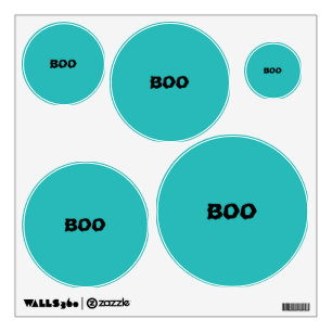 Boo teal black spooky typography funny Halloween Wall Decal
