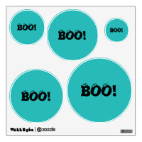 Boo! teal funny eyeballs typography Halloween