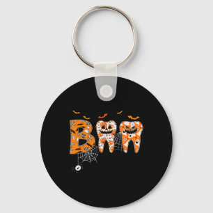 Boo Teeth Pumpkin Dentist Dental Hygienist Hallowe Keychain