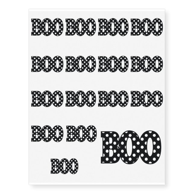 BOO TEMPORARY TATTOOS (Front)