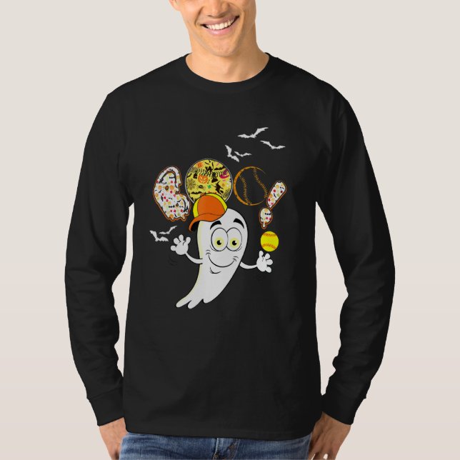 Boo  Tennis Player Ghost Spooky Night T-Shirt (Front)