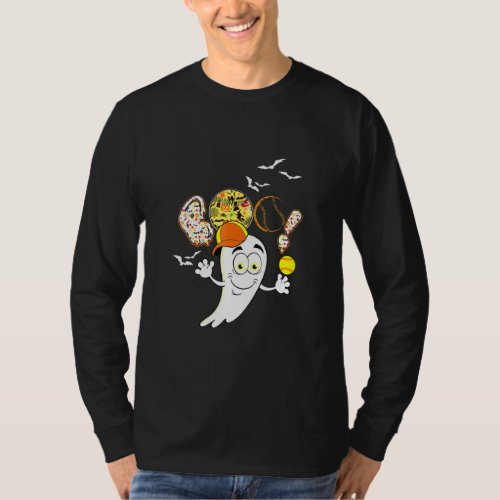 Boo  Tennis Player Ghost Spooky Night  T_Shirt