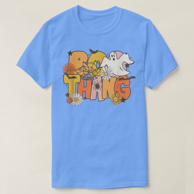 Boo Thang Hey Boo Funny Girl Kids Halloween Trick  T-Shirt (Design Front)