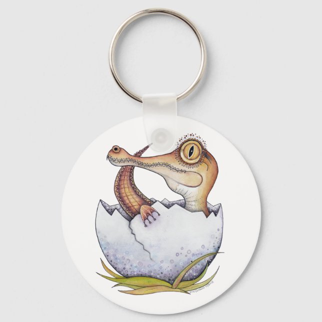 'Boo' the baby crocodile Keychain (Front)