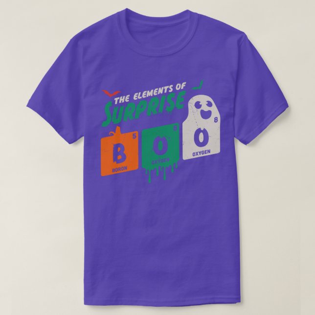 Boo The Elements Of Surprise Halloween Periodic Ta T-Shirt (Design Front)