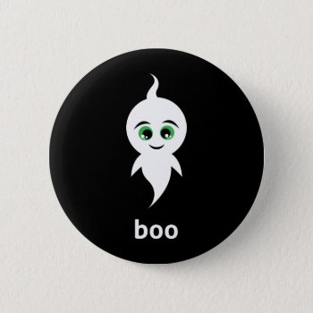 Boo The Ghost Button by nyxxie at Zazzle