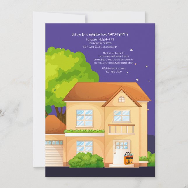 Boo the Neighbors Halloween Invitation (Front)