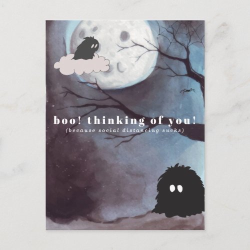Boo Thinking of You  Cute Halloween Postcard