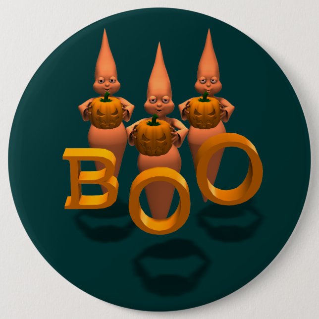 Boo! Three Cute Ghosties Button (Front)