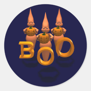 Boo! Three Cute Ghosties Classic Round Sticker