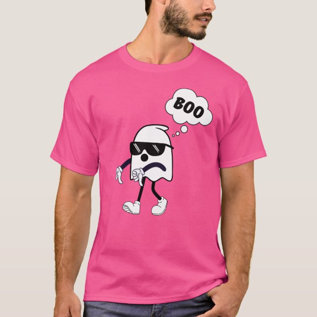Boo – Thumbs Down Cool Ghost Meme Funny Halloween  T-Shirt (Front)