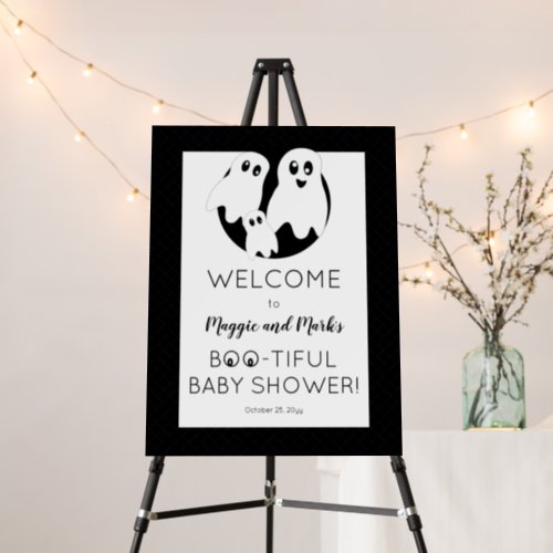 BOO _ TIFUL Baby Shower BW Halloween Welcome Foam Board