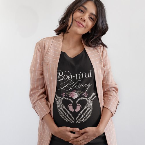 Boo_tiful Blessing Baby Girl Gothic Skeleton Heart Tri_Blend Shirt