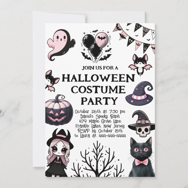 Boo-tiful Costume Party Halloween Invite (Front)