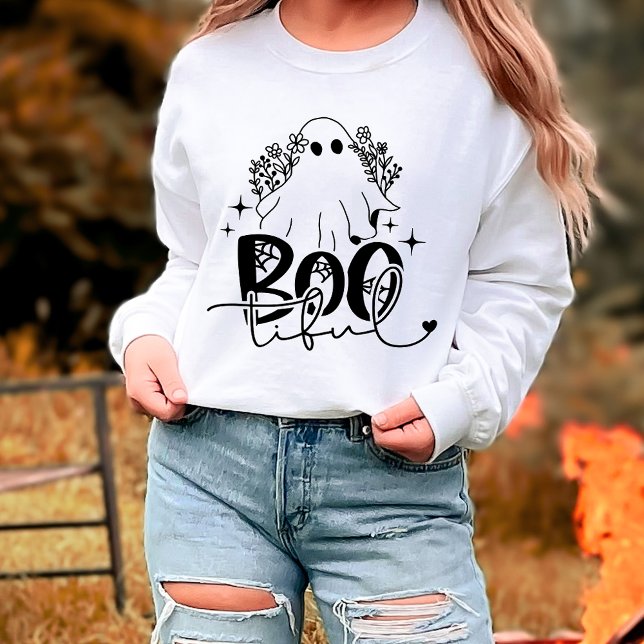 Boo-Tiful Cute Ghost Halloween T-Shirt Sweatshirt (Creator Uploaded)