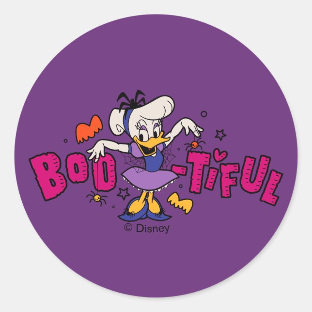 Boo-tiful Daisy Duck Halloween Dress Classic Round Sticker (Front)