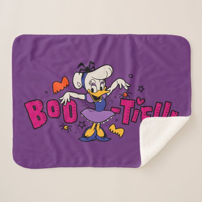 Boo-tiful Daisy Duck Halloween Dress Sherpa Blanket (Front (Horizontal))
