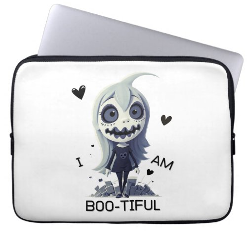 Boo_tiful Ghost Girl Halloween Laptop Sleeve