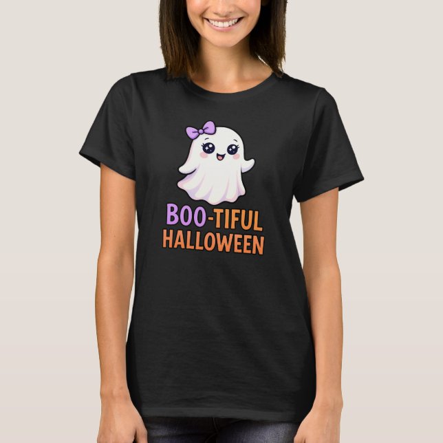 Boo-tiful Halloween Cute Ghost T-Shirt (Front)