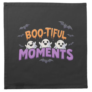 👻✨ Boo-Tiful Halloween Ghost & Bat Party Table 🦇 Cloth Napkin