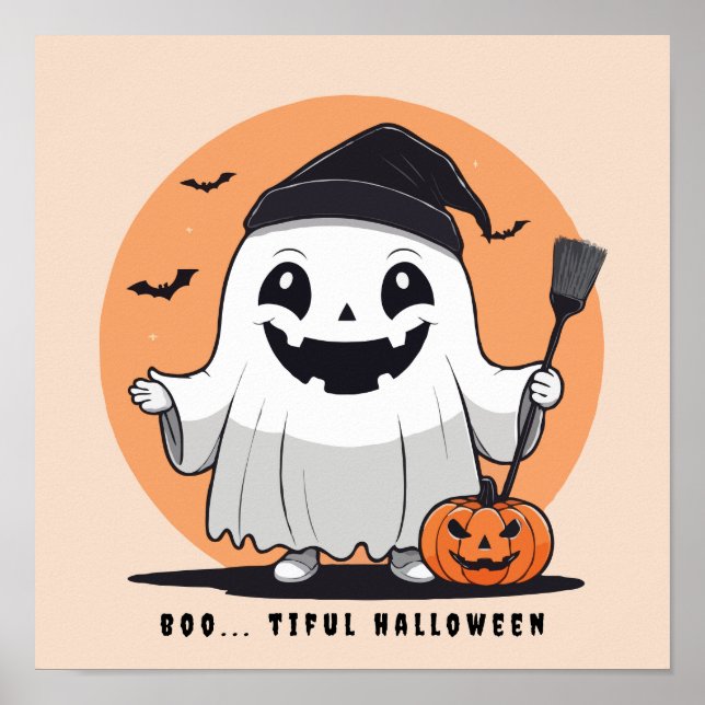 Boo Tiful Halloween Ghost Poster (Front)