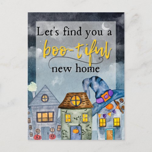 Boo_tiful New Home Pop_by Real Estate Tag Invitation Postcard