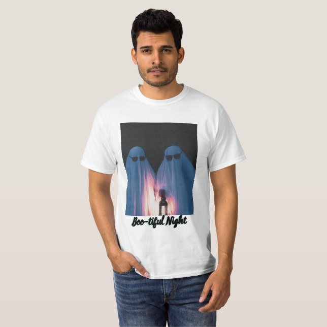 Boo-tiful Night Ghost Halloween T-Shirt (Front Full)