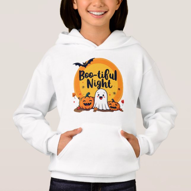 Boo-tiful Night Halloween Design Hoodie (Front)