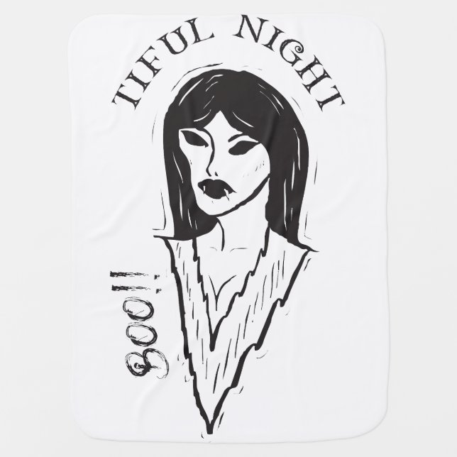 Boo! Tiful Night witch Halloween Baby Blanket (Front)