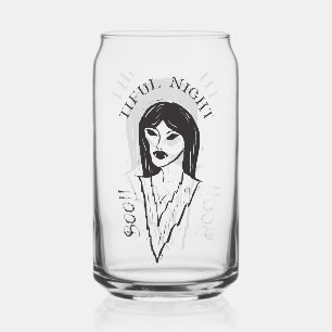 Boo! Tiful Night witch Halloween Can Glass