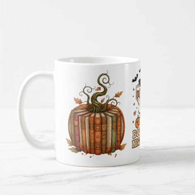 Boo-tiful Nurse Ghost Pumpkin Night Shift Mug (Left)