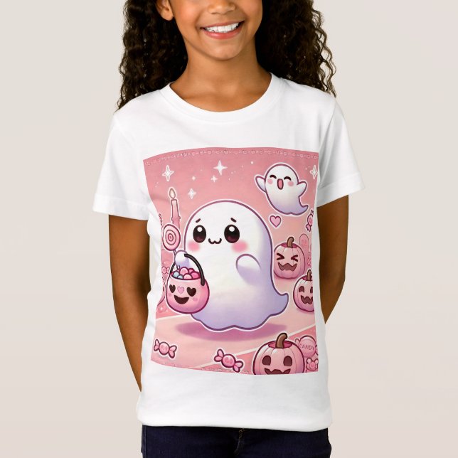 👻🎀 Boo-tiful Pinkoween T-Shirt for Girls! 🎀👻 (Front)