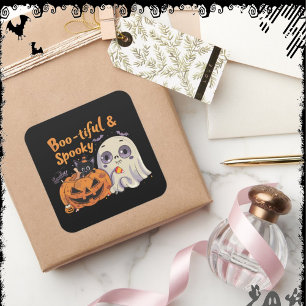 Boo-tiful & Spooky ExDesigner Halloween Square Sticker