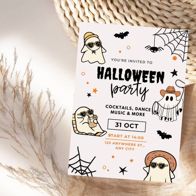 Boo-tifully Cute Ghosts Halloween Party Invitation (Creator Uploaded)