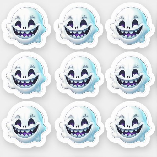 Boo_tifully Smiling Halloween Ghosts Sticker