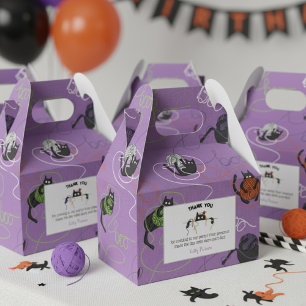 Boo-tifully Tangled Black Cats and Yarn Halloween Favor Boxes